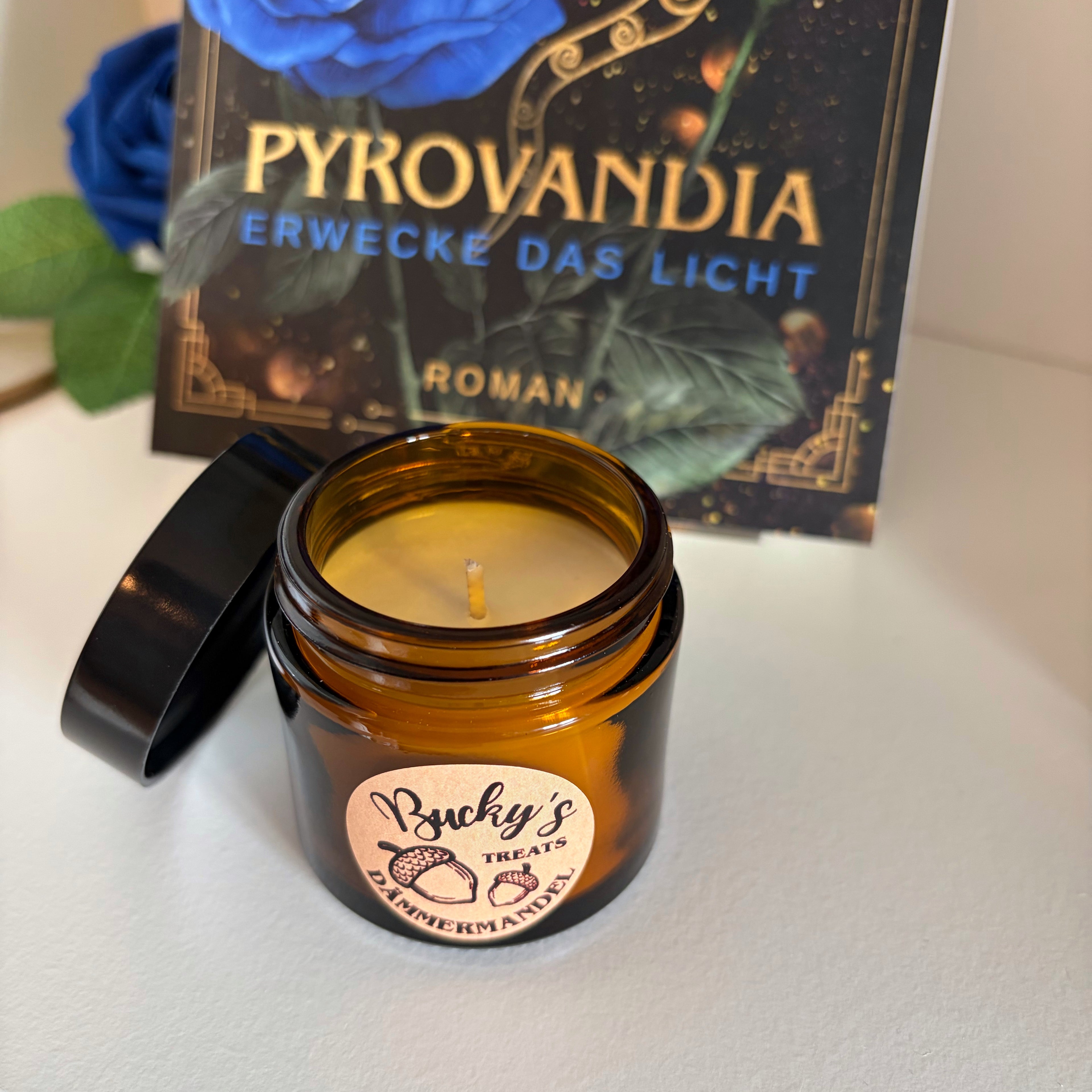 Buchkerze | "Bucky's Treats – Dämmermandel"